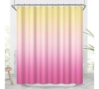 Uiiooazy Rideau Douche Gaufre, Rideau Douche Dégradé Rose Poudré et Jaune Clair Rideau de Baignoire Anti Moisissure Imperméable Tissu Polyester Rideau Salle de Bain avec 8 Métal Crochets 120Lx180Hcm