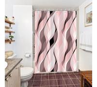 Uiiooazy Rideau Douche Rose, Rideau de Douche Anti Moisissure 150x200cm Violet Rayé Dégradé Rayures Abstrait Rideaux de Baignoire Imperméable Tissu Lavable Rideaux Salle de Bain avec 10 Crochets