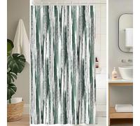 Uiiooazy Rideau Douche Vert, Rideau de Douche Anti Moisissure 120x200cm Gris Rayé Dégradé Turquoise Rayures Rideaux de Baignoire Imperméable Tissu Lavable Rideaux Salle de Bain avec 8 Crochets