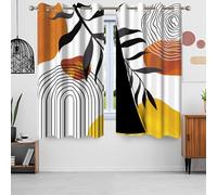 Uiiooazy Rideaux Boho, Rideaux Occultant Art Abstrait Terracotta Rideaux Thermique Phonique Isolants Anti Froid et Chaleur Rideaux à Oeillets pour Chambre Salon Cuisine Fenêtre, Lot de 2, 140Lx160Hcm