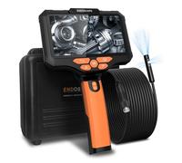 Uiivzey 10M Caméra Endoscopique Triple Objectif, 1920p Endoscope Canalisation avec Écran IPS HD de 5 Pouces, Étanche IP67, 10 LED Réglables Camera Inspection avec Carte 64 Go et Câble Remplaçable