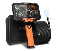 Uiivzey 15M Caméra Endoscopique Triple Objectif, 1920p Endoscope Canalisation avec Écran IPS HD de 5 Pouces, Étanche IP67, 10 LED Réglables Camera Inspection avec Carte 64 Go et Câble Remplaçable