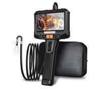 Uiivzey Caméra Endoscopique Double Objectif avec Articulé Bidirectionnel 360° Endoscope, 1920p HD Caméra Canalisation avec Écran IPS 5 Pouces et Lumière, Étanche IP67 Camera Inspection, 64 Go de RAM