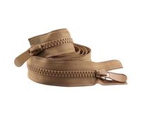 UIJIQX Lot de 2 fermetures éclair multicolores en résine 8# 120 cm pour couture, double curseur, extrémité ouverte, bricolage, veste, manteau, couture, accessoires de vêtements (kaki)