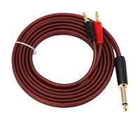 Uikdjgu 1/4 vers Fiche Banane, 6,35 Mm Phono vers Fiche Banane Câble Audio Haut-Parleur, Plaqué ou 1/4 Mâle vers Double Banane (1.5M)