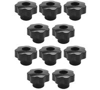 Uikdjgu 10 Pièces M10 10mm Dia Filetage Noire Plastique Etoile Serrage Bouton Poignee