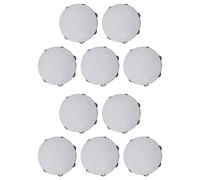 Uikdjgu 10 Pièces Tambourin A 6 Paires Cymbalettes 8 Pouce en Bois Peau de Mouton Acier