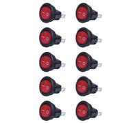 Uikdjgu 10X Interrupteur A Bascule Bipolaire ON OFF Rouge 3 Broches 220V