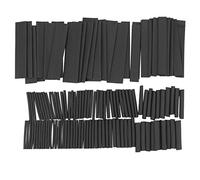 Uikdjgu 127Pcs Assortiment de Tubes de Gaines Thermorétractables de Gaine Thermorétractable Résistant à la Colle Noire