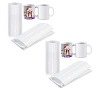 Uikdjgu 140 Pièces Film Emballage Rétractable Par Sublimation 5X10 Pouces Film Rétractable Transfert Chaleur D'Emballage Rétractable Bandes D'Emballage Rétractable Blanches pour Tasse