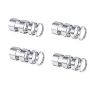 Uikdjgu 16 Pièces 5/10/15/20 mm en Alliage D'Aluminium Casque Entretoise Tige Entretoise 28,6 mm Capuchon de Rondelle de Fourche pour VéLo de Route VéLo, Argent