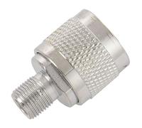 Uikdjgu 2 Pcs N Type Prise Mâle à F Adaptateur Coaxial Connecteur pour Antenne sans Fil, Argent