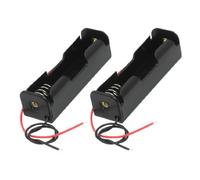 Uikdjgu 2 Pcs Noir 18650 Pointe Plate Batteries Boite Support de Batterie avec Fils de Connexion
