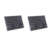 Uikdjgu 2 PièCe D'Autocollants pour Clavier Russe Pleine Taille, Lettre de L'Alphabet, Autocollant pour Clé pour Ordinateur Portable, Ordinateur de Bureau, Lettres Russes Oranges