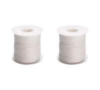 Uikdjgu 2 Rouleau 200 Pieds/61 Mètres Mèche de Bougie Blanche Mèche de Bougie en Coton Tissée pour la Fabrication de Bougies à Bricoler Soi-Même Matériau Noyau de Cire sans Fumée