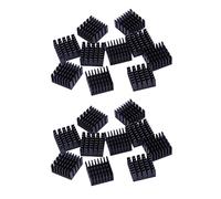 Uikdjgu 20 Dissipateur de Chaleur Radiateur en Aluminium Noir pour Radiateur, 20 mm x 20 mm x 10 mm