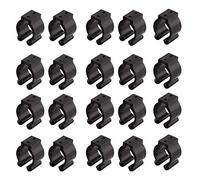 Uikdjgu 20 Pcs de Pêche Pôle Support de Tige Clips Noir 16Mm Intérieur Dia Clips de Stockage de Canne Une Pêche