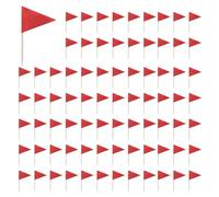 Uikdjgu 200 Pièces Drapeaux de Cure-Dents Rouge Mini Bâton de Couleur Rouge Drapeaux de Décoration de Cupcake Bricolage Décoration