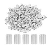 Uikdjgu 200 PièCes SéRies 1/16 Pouce de Viroles de CâBle en Alliage D'Aluminium à Sertir la Boucle de Manchon pour CâBle MéTallique