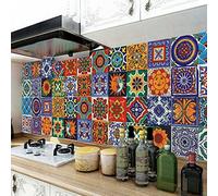 Uikdjgu 24 PièCes SéRies Auto-AdhéSif MosaïQue Brique Tuile 3D Autocollant Cuisine Salle de Bain Stickers Muraux -10X10Cm