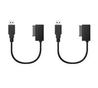 Uikdjgu 2X Adaptateur USB PC 6P + 7P CD DVD Rom vers USB 2.0 Convertisseur Slimline 13 Broches Câble de Lecteur pour PC Portable Ordinateur Portable