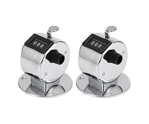 Uikdjgu 2X Base Ronde 4 Chiffres Manuel Main Pointage Mecanique Paume Cliquez Compteur