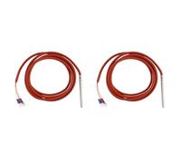 Uikdjgu 2X Capteur de Température PT100 RTD 6mmx80mm Classe B 2M Fil Enduit de Gel de Silicone Résistance Platine Pt 100 Acier Inoxydable