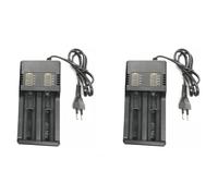 Uikdjgu 2X Chargeur de Batterie Li-ION à 2 Emplacements 3,7 V 18650 16340 14500 Chargeur de Batterie Rechargeable Li-ION 18650 Chargeur de Batterie Prise UE