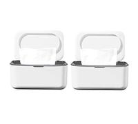 Uikdjgu 2X Distributeur de Lingettes Humides, Porte-Serviettes de Rangement pour Serviettes pour, Boîte à Mouchoirs Humides Anti-Poussière pour, Le Bureau (Gris)