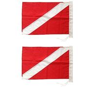 Uikdjgu 2X Drapeau de Plongée pour La Plongée sous-Marine sous-Marine avec Flotteur, Bouée, Bateau, Pôle Plongeur vers Le Bas 35X50cm