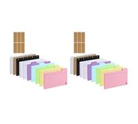 Uikdjgu 2X Ensemble de Porte-Fiches, Boîte D'Index avec 460 Cartes Flash Assorties, Lignées Colorées, 6 Anneaux et Autocollants, Parfait pour L'École