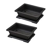 Uikdjgu 2X Grand Pot de Fleur Rectangle Bonsaï PéPinièRe JardinièRe Balcon Conteneur 29X21X10.5Cm