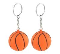 Uikdjgu 2X Orange Noir Basketball Forme Sport Stress Chaine Rotule Porte-Cles