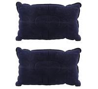 Uikdjgu 2X Oreiller Gonflable Portatif Bleu pour Le Voyage 34 x 23cm Oreiller de Flocage A Double-Face Pliable Portatif Gonflable pour Le Camping/Le Voyage/et Le Bureau - Bleu
