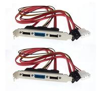 Uikdjgu 2X PC Bricolage vers ESATA et 4Pin IDE Power PCI Fente de Support Câble Profil Pleine Hauteur pour Disque Dur Externe