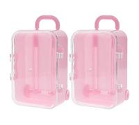 Uikdjgu 2X Rose Mini Rouleau Voyage Valise Boite de Bonbons Personnalite Creatif Mariage Boite de Bonbons Valise Trolley Boite de Bonbons Jouet Petite Boite de Rangement