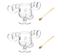 Uikdjgu 2X Tasse de Film de Vacances de Noël en Verre Ondulé à Double Couche Tasses à Café en Céramique Tasses à Café en Céramique Tasses à Café Simples