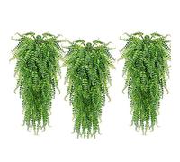 Uikdjgu 3 PièCes Artificielles FougèRes Suspendues Plantes Vigne Faux Lierre Boston FougèRe Plante Suspendue en Plein Air RéSistant Aux UV Plantes en Plastique (Vert)