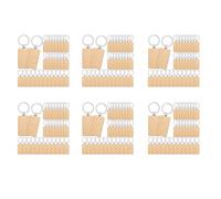 Uikdjgu 300 PièCes Porte-CléS en Bois Vierges Vierges de Gravure de CléS Porte-CléS en Bois Inachevé Porte-CléS Porte-CléS pour Bricolage Artisanat, Rectangle