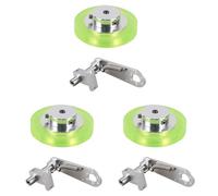 Uikdjgu 3Ensemble Roue de Mesure de Roue D'Encodeur Industriel en PolyuréThane Aluminium de 200 mm avec Support de D'Encodeur en Aluminium de Type 20 mm