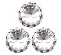 Uikdjgu 3X 40MM Feng Shui Pendentif de Boule de Cristal Facette Decoration (Transparant)
