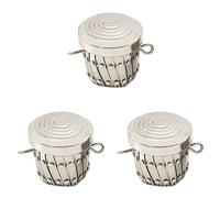 Uikdjgu 3X à Finition Ronde Matériel pour Cadre de Sac à Main Pièces pour Stylo Sac à Embrayage pour Cadre Fermoir Cylindre à Pièces Accessoires pour Sac à Main (Argent)