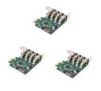 Uikdjgu 3X Adaptateur de Carte D'Extension PCI Express à Profil Bas 4 Ports PCI-E vers USB 3.0 HUB 5Gbps SystèMes D'Exploitation USB1.1/2.0/3.0