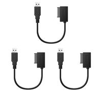 Uikdjgu 3X Adaptateur USB PC 6P + 7P CD DVD Rom vers USB 2.0 Convertisseur Slimline 13 Broches Câble de Lecteur pour PC Portable Ordinateur Portable