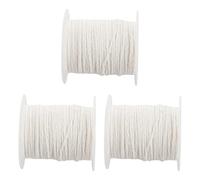 Uikdjgu 3X Meche de Bougie, Meche Plate, Meche Ronde, Meche de Lampe, Bobine - 61 M, pour la Production de Bougies
