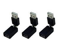 Uikdjgu 3X Noir USB 2.0 Male vers USB Adaptateur D'Extension d'angle de Rotation A 360 Degre