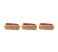 Uikdjgu 3X Panier en Osier Rectangulaire en Rotin Tissé à la Main Thé Aux Fruits Quelques Petites Douceurs Pain Pique-Nique Boîte de Rangement Cosmétique Cuisine Outils Ménagers-S