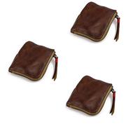Uikdjgu 3X Porte-Monnaie en Cuir, pour Femmes et Vintage Portefeuille Fait Main, Mini Porte-Carte Sac, à Main à Glissière