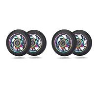 Uikdjgu 4 Roues de Remplacement pour Scooter 100 mm avec Roulement, Roues en PU de Scooter Cascadeur pour Voitures à Bascule, Voitures ExtrêMes, Scooters