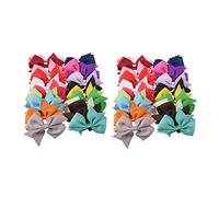 Uikdjgu 40Pcs Grand Noeud A la Forme de Papillon de Cheveux Filles Pince de Crocodile En Faille Bandeau